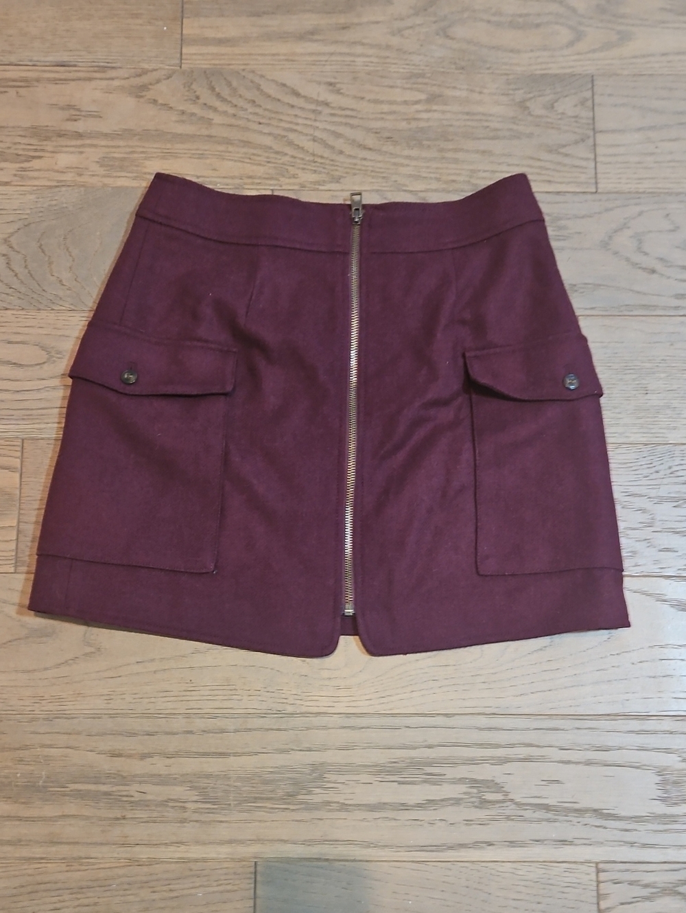 Madewell Burgundy Wool Blend Mini Skirt